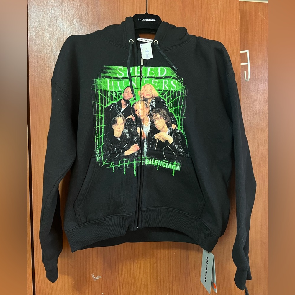 New!! Balenciaga Shrunken Speedhunter Zip Up Hoodie